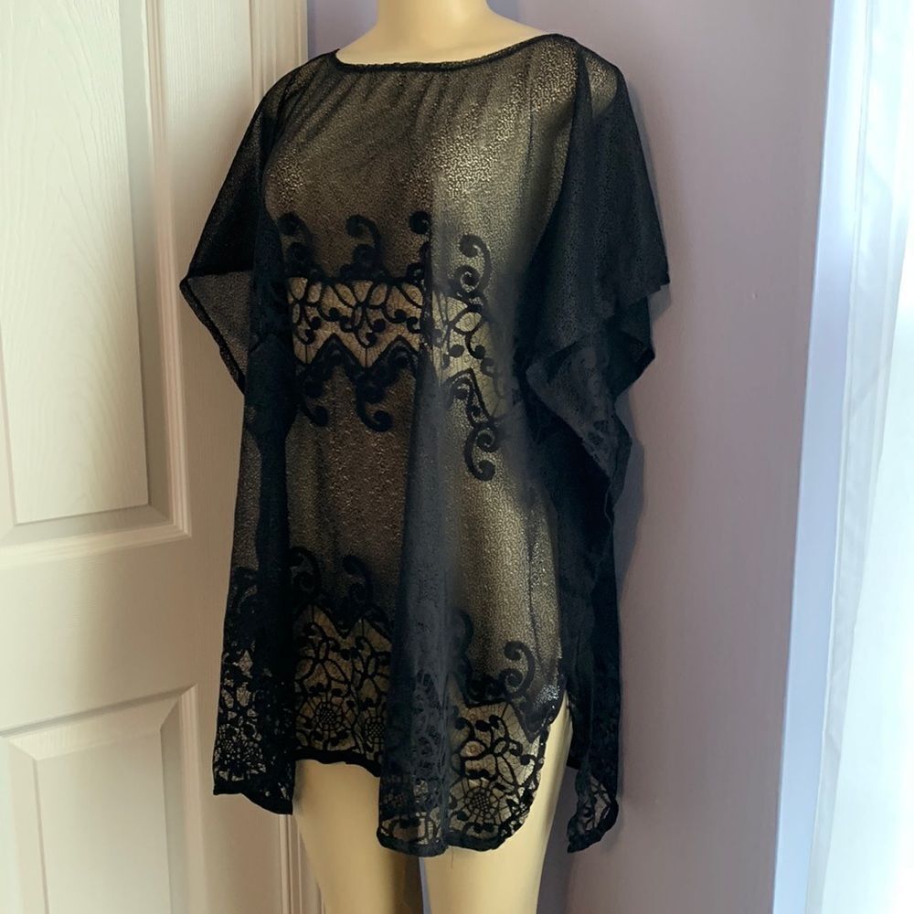 Ana & Rose Lace Sheer Swimsuit Cover Up Dress Swimwear One Size